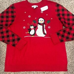 Christopher & Banks Christmas Crewneck Sweater Snowman size Large New
